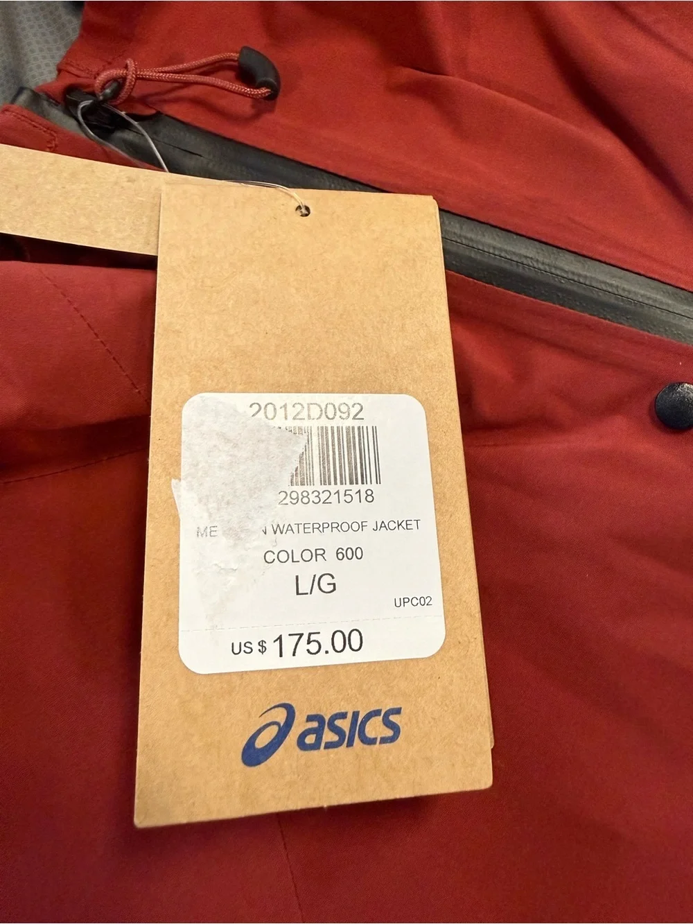 Asics Metarun lightweight Red Hooded Lightweight Jacket - Picture 3 of 3